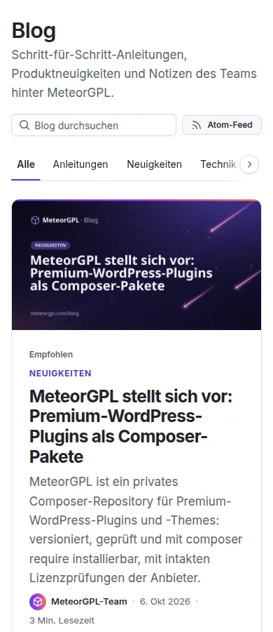 Der Blog: seine Bereiche, der empfohlene Artikel und die neuesten Artikel.