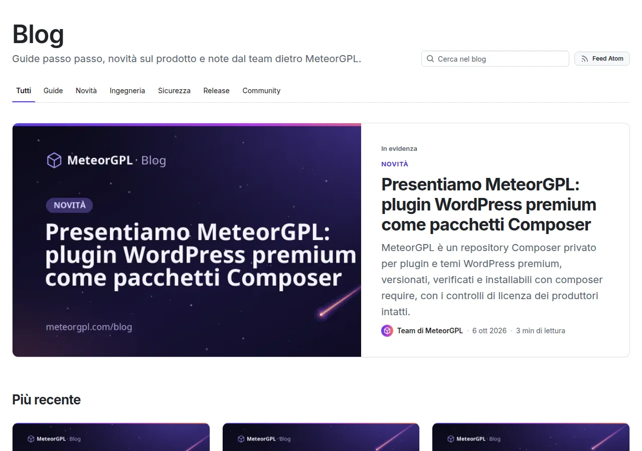 Il blog: le sue sezioni, l’articolo in evidenza e gli ultimi articoli.